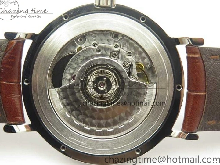 MIROTIME 0517 Portofino Automatic SS TWF 1:1 Best Edition Silver Dial Gold Markers on Brown Leather Strap A Bright 7203